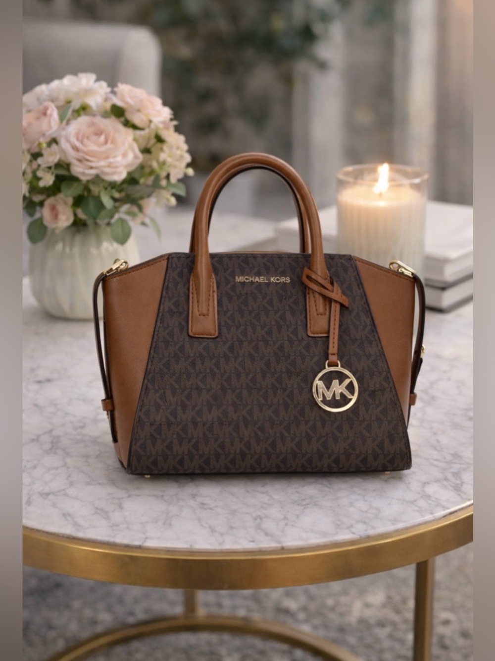 Michael Kors Brown and Tan Satchel
